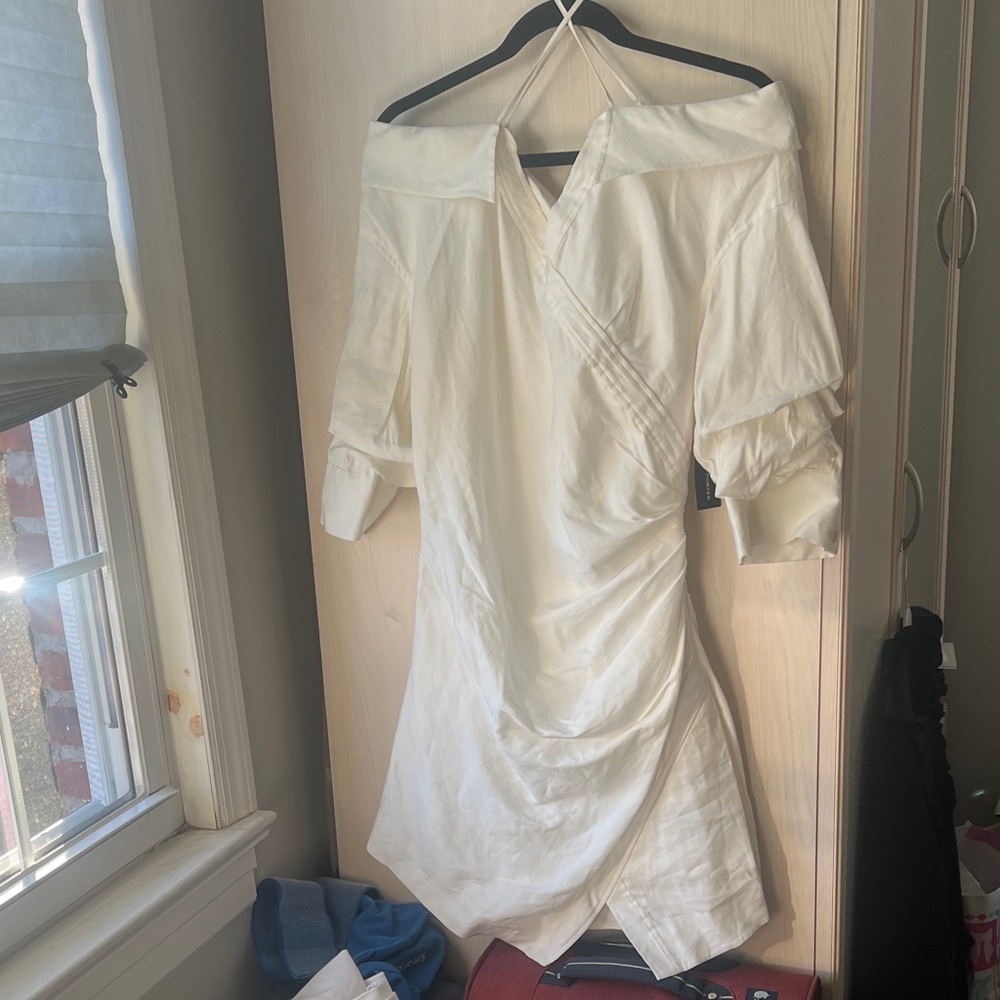 Jonathan Simkhai Off-Shoulder White Mini Dress